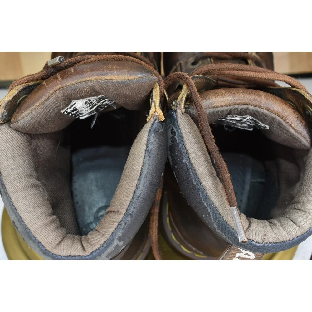 Dr. Martens Alderton Men Boots Size 9 Brown Leather  Work Distressed Chunky Sole